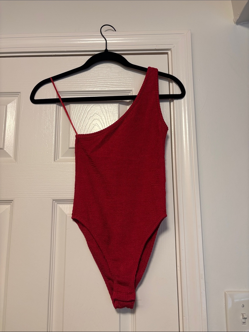 Topshop Red One-Shoulder Bodysuit